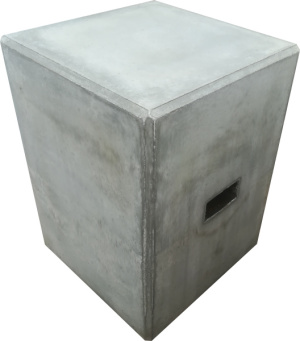 Poler sześcian z uchwytami materiał: beton gładki Wymiary: