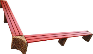 Ławka BETINA (narożna). Wymiary, szerokość ławki 30,5cm, wysokość siedziska 44cm, dł.300 cm 