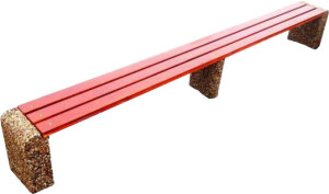 Ławka BETINA. Wymiary, szerokość ławki 30,5cm, wysokość siedziska 44cm, dł. 300cm 